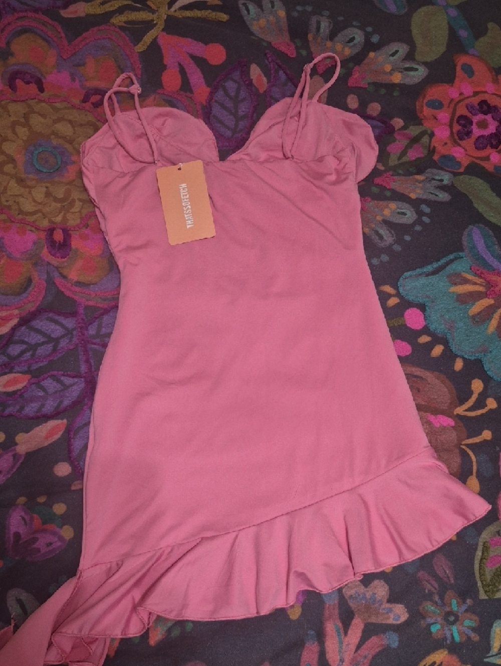 Pink Ruffle Camisole Dress - Picture 2 of 10